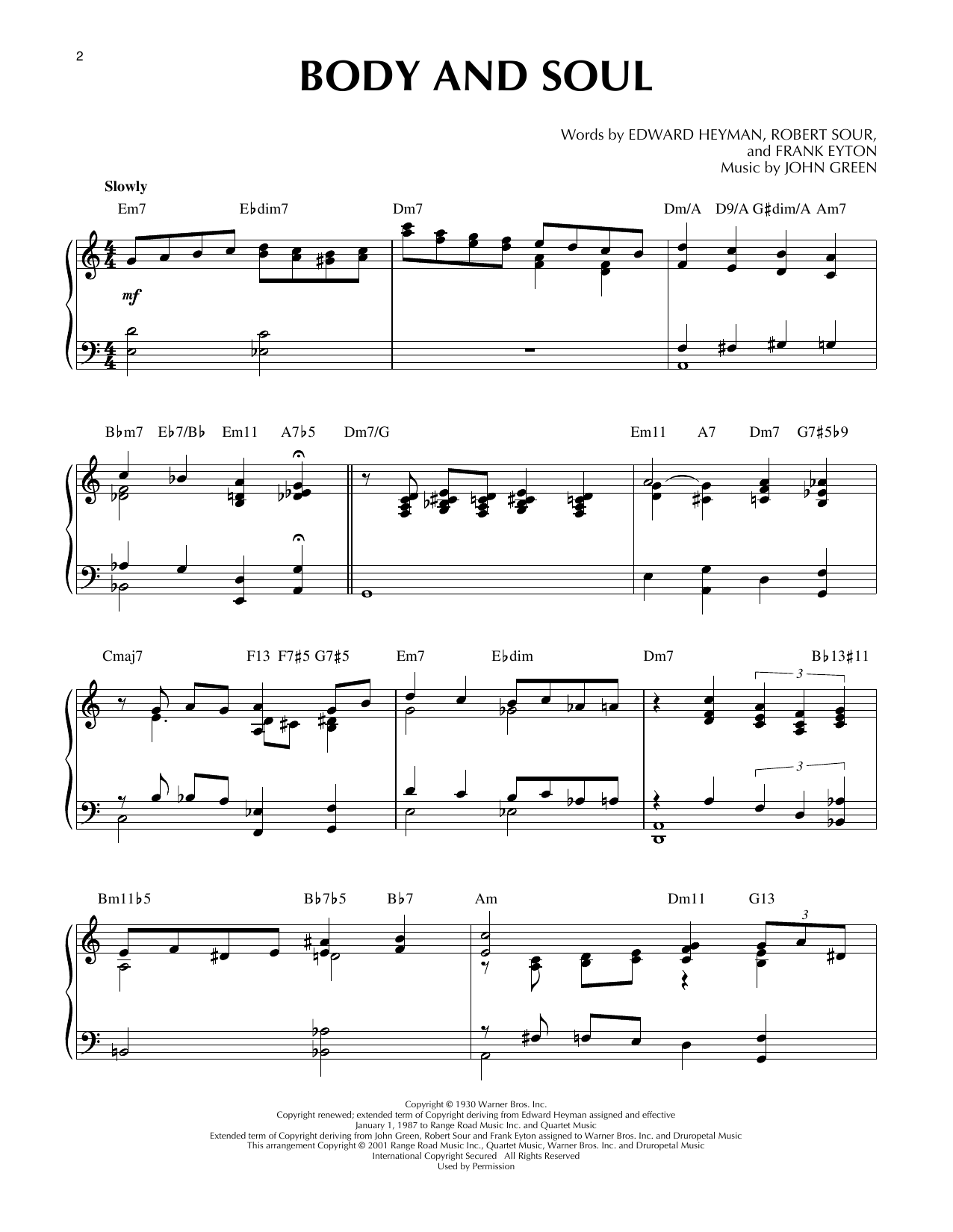 Tony Bennett & Amy Winehouse Body And Soul (arr. Brent Edstrom) [Jazz version] sheet music notes and chords arranged for Piano Solo