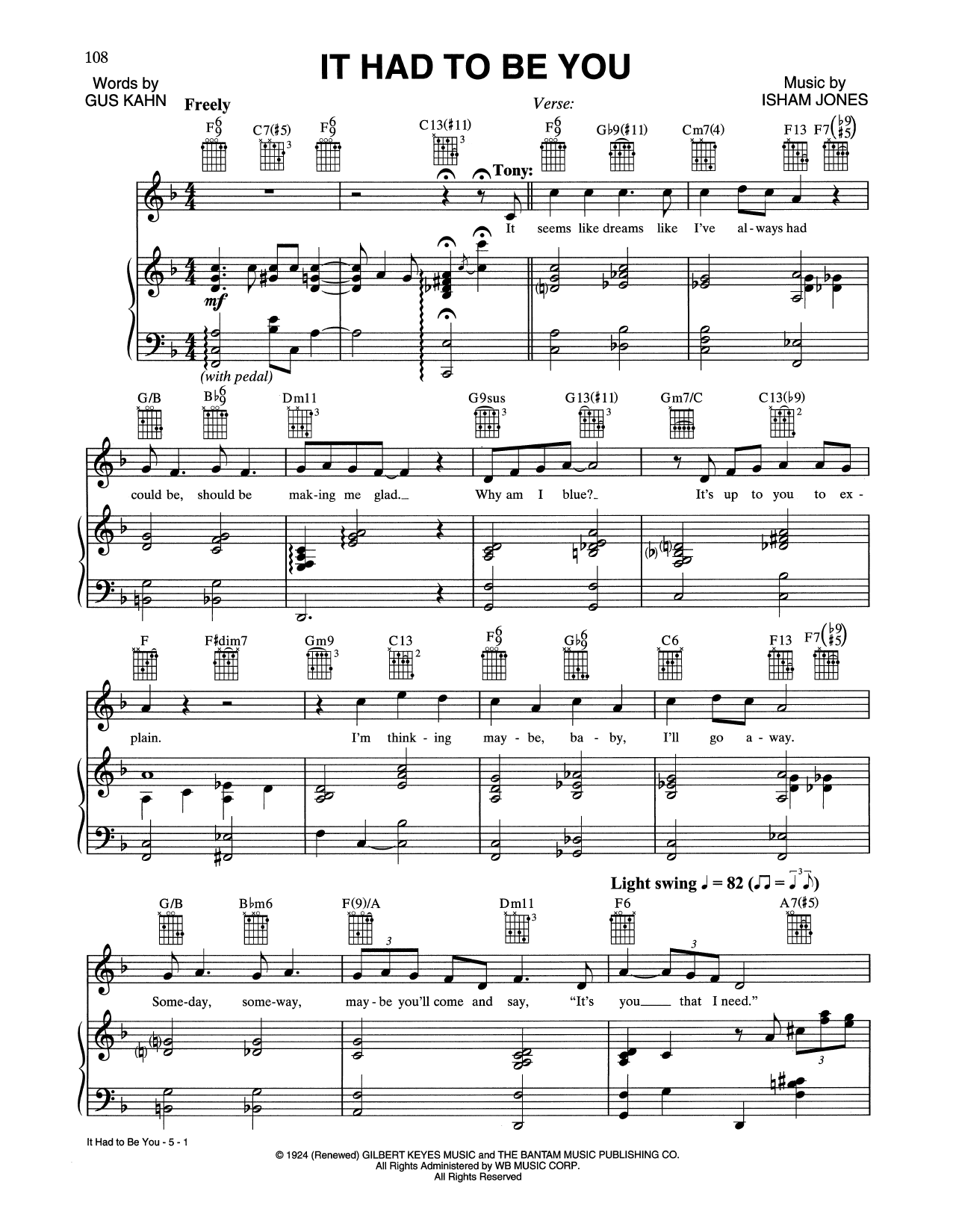Tony Bennett & Carrie Underwood It Had To Be You sheet music notes and chords arranged for Piano, Vocal & Guitar Chords (Right-Hand Melody)
