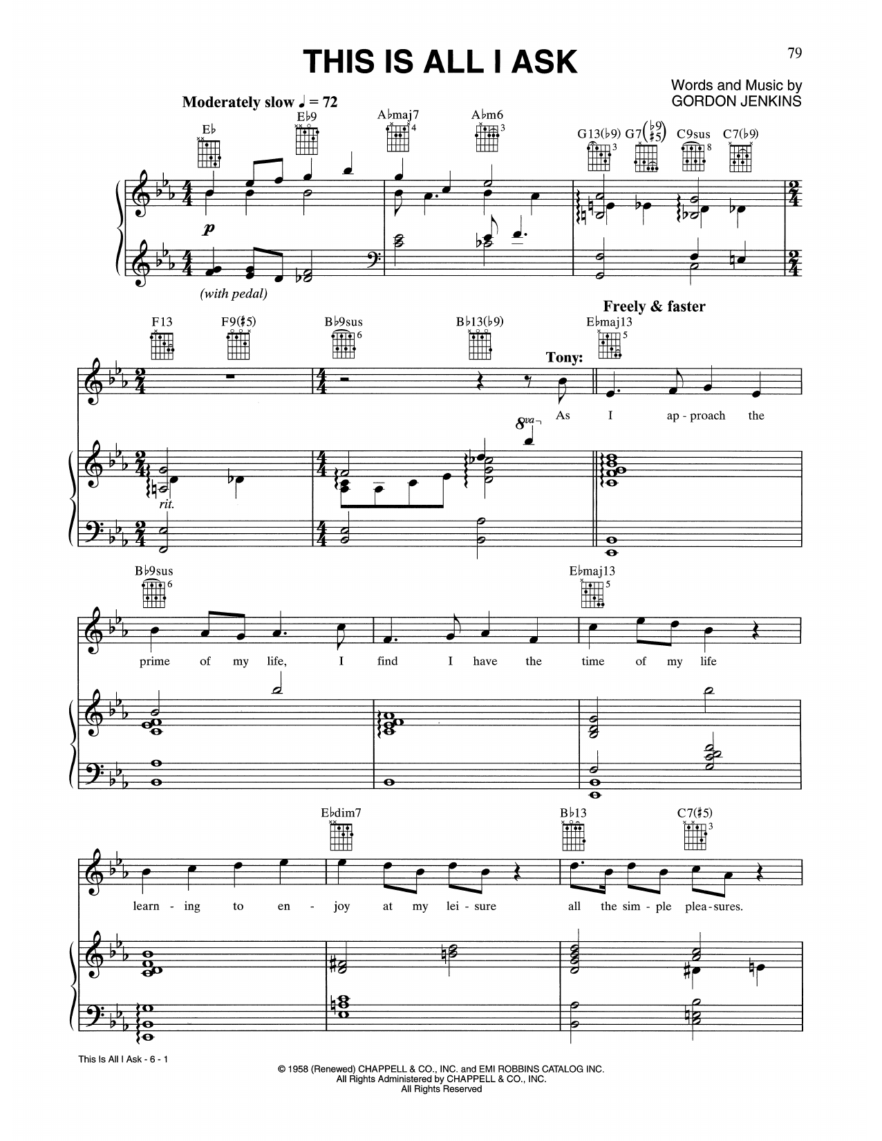 Tony Bennett & Josh Groban This Is All I Ask (Beautiful Girls Walk A Little Slower) sheet music notes and chords arranged for Piano, Vocal & Guitar Chords (Right-Hand Melody)