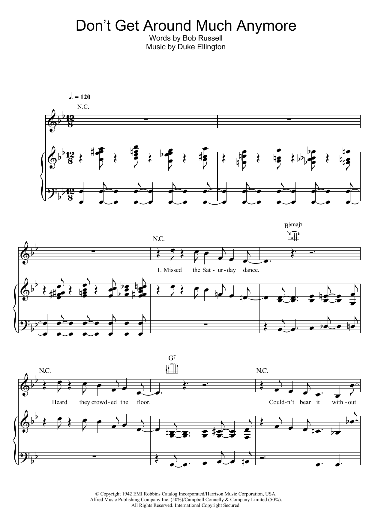 Tony Bennett & Michael Buble Don't Get Around Much Anymore sheet music notes and chords arranged for Piano, Vocal & Guitar Chords (Right-Hand Melody)