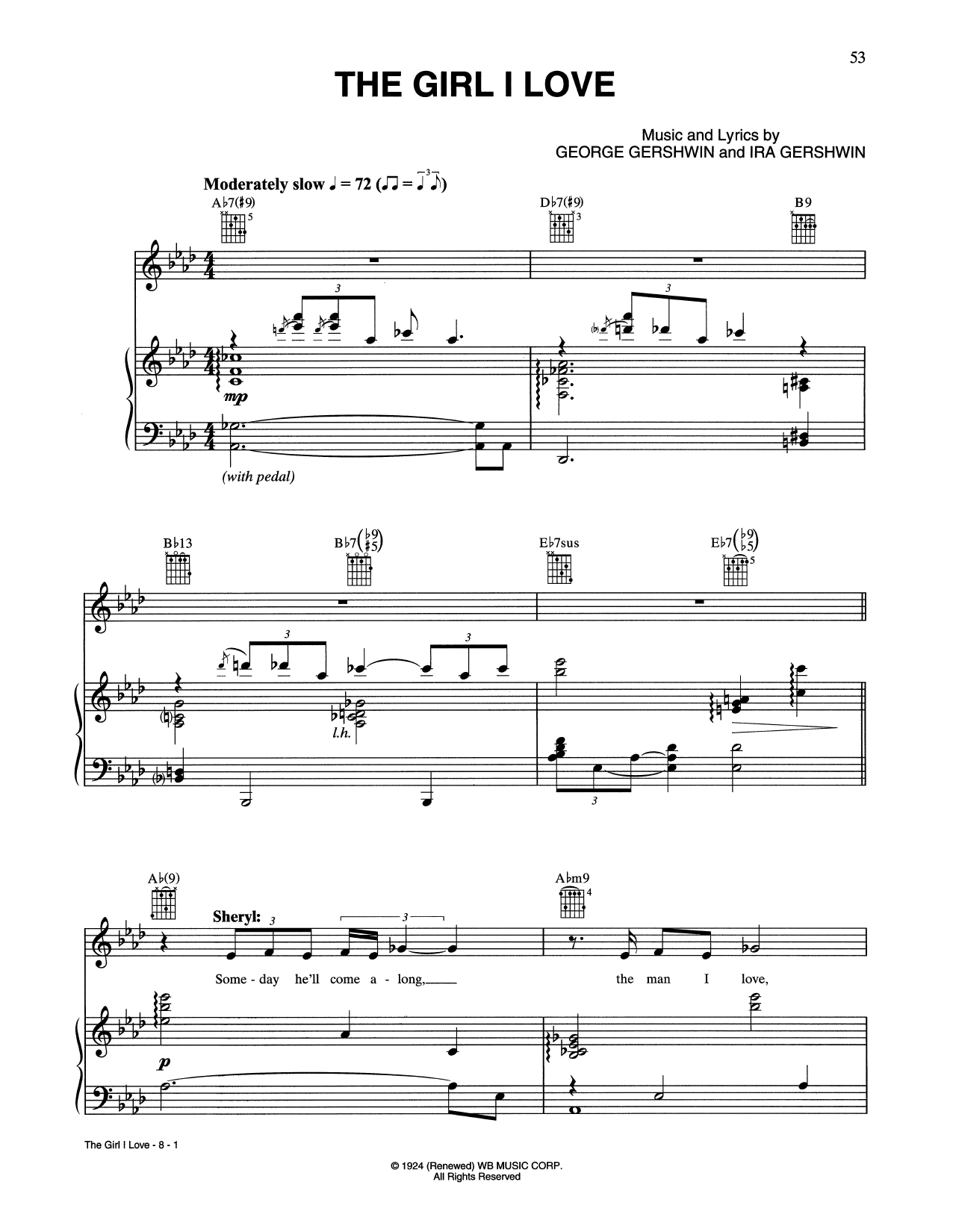 Tony Bennett & Sheryl Crow The Girl I Love sheet music notes and chords arranged for Piano, Vocal & Guitar Chords (Right-Hand Melody)