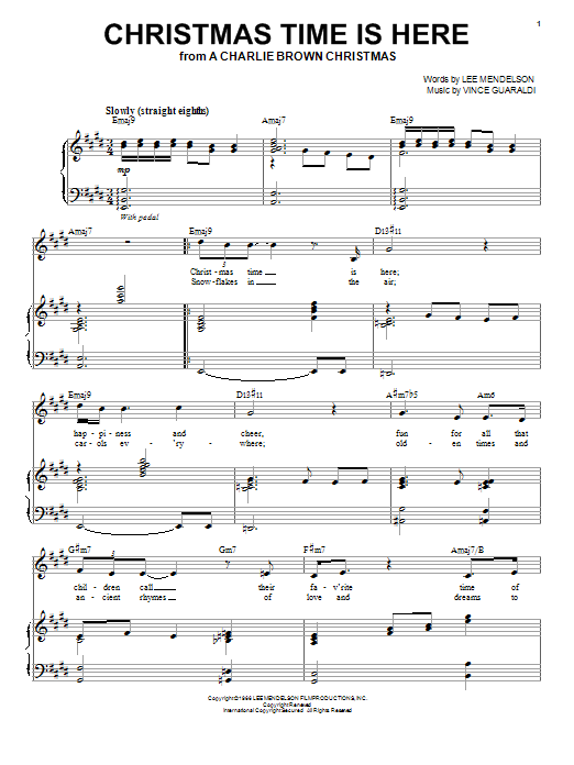 Tony Bennett Christmas Time Is Here sheet music notes and chords arranged for Piano & Vocal