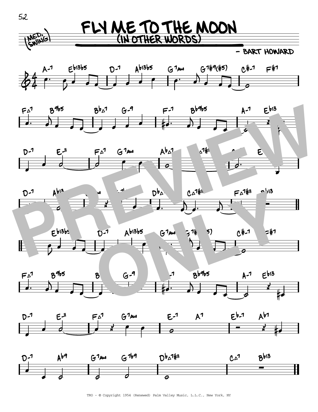 Tony Bennett Fly Me To The Moon (In Other Words) (arr. David Hazeltine) sheet music notes and chords arranged for Real Book – Enhanced Chords