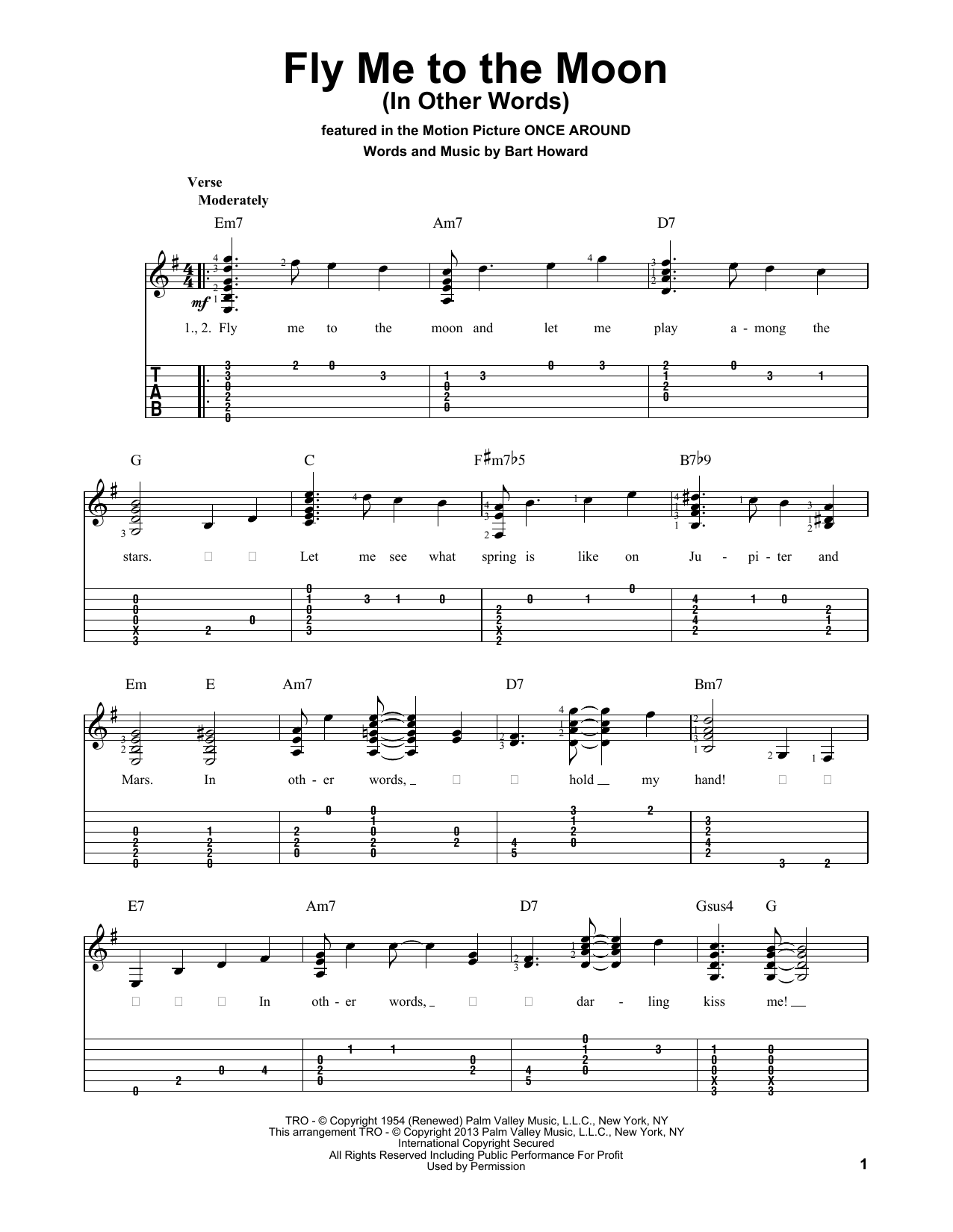 Tony Bennett Fly Me To The Moon (In Other Words) sheet music notes and chords arranged for Bassoon Solo