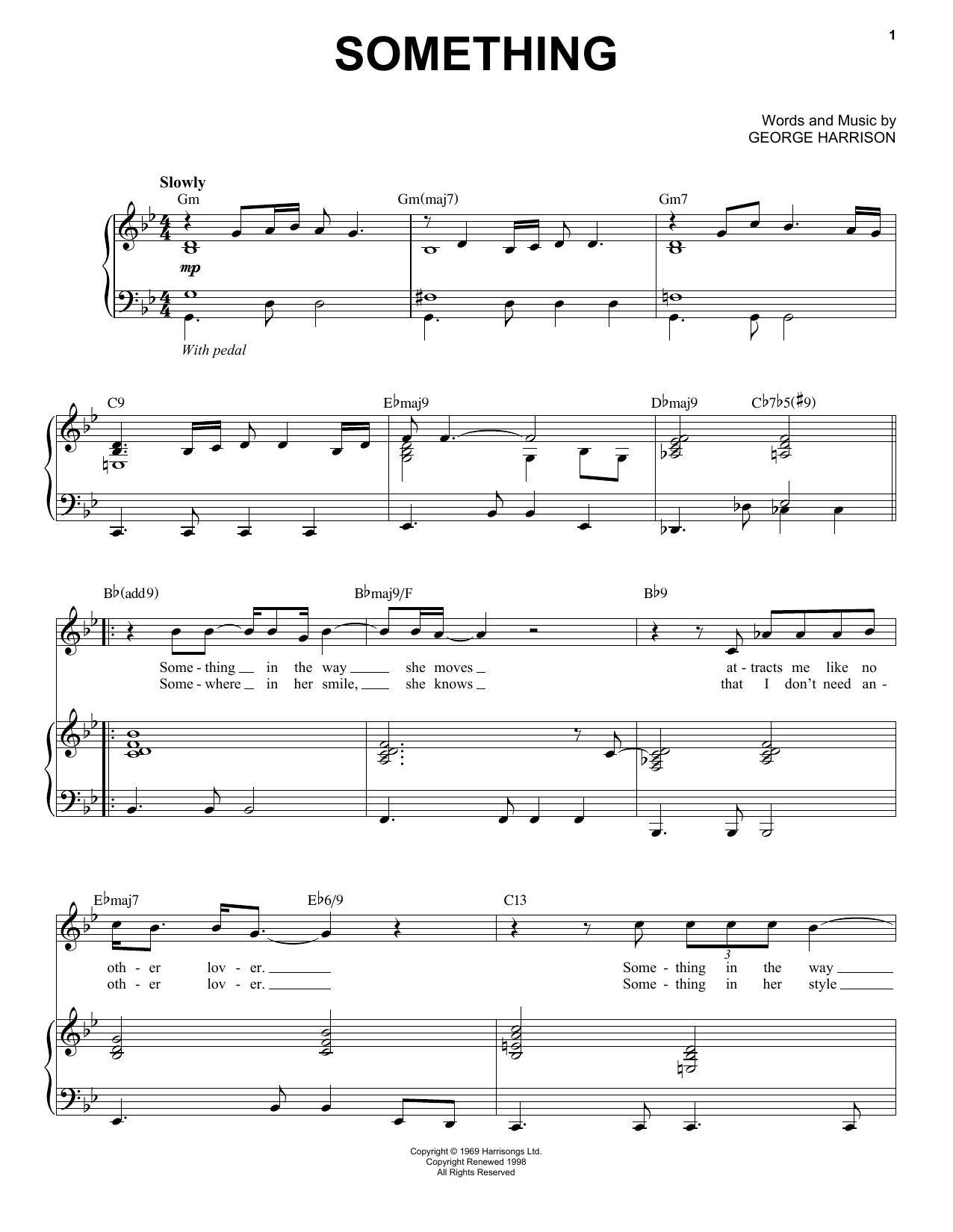 Tony Bennett Something sheet music notes and chords arranged for Piano & Vocal