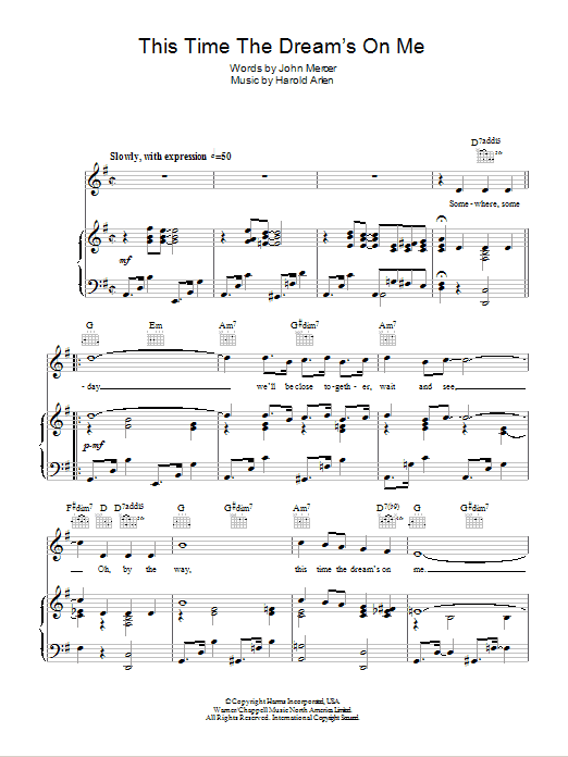 Tony Bennett This Time The Dream's On Me sheet music notes and chords arranged for Piano, Vocal & Guitar Chords