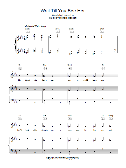 Tony Bennett Wait Till You See Her sheet music notes and chords arranged for Piano, Vocal & Guitar Chords