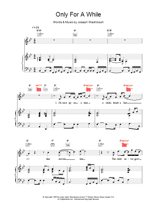 Toploader Only For A While sheet music notes and chords arranged for Clarinet Solo