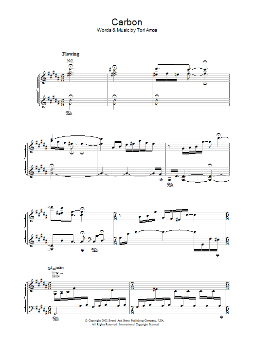 Tori Amos Carbon sheet music notes and chords arranged for Piano, Vocal & Guitar Chords