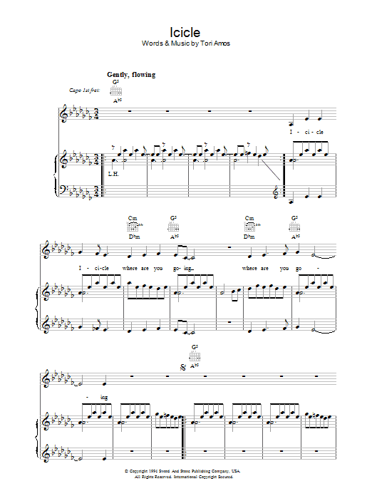 Tori Amos Icicle sheet music notes and chords arranged for Piano, Vocal & Guitar Chords