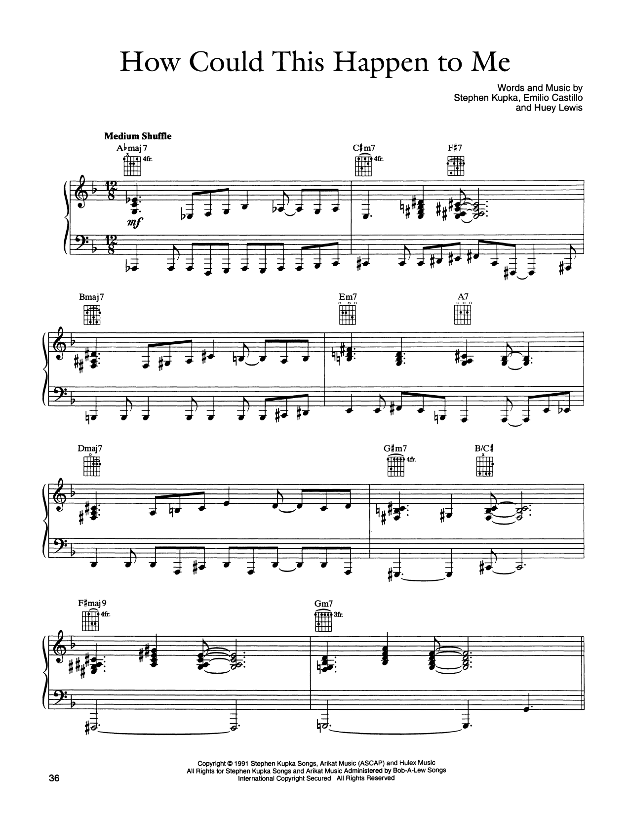 Tower Of Power How Could This Happen To Me sheet music notes and chords arranged for Piano, Vocal & Guitar Chords (Right-Hand Melody)
