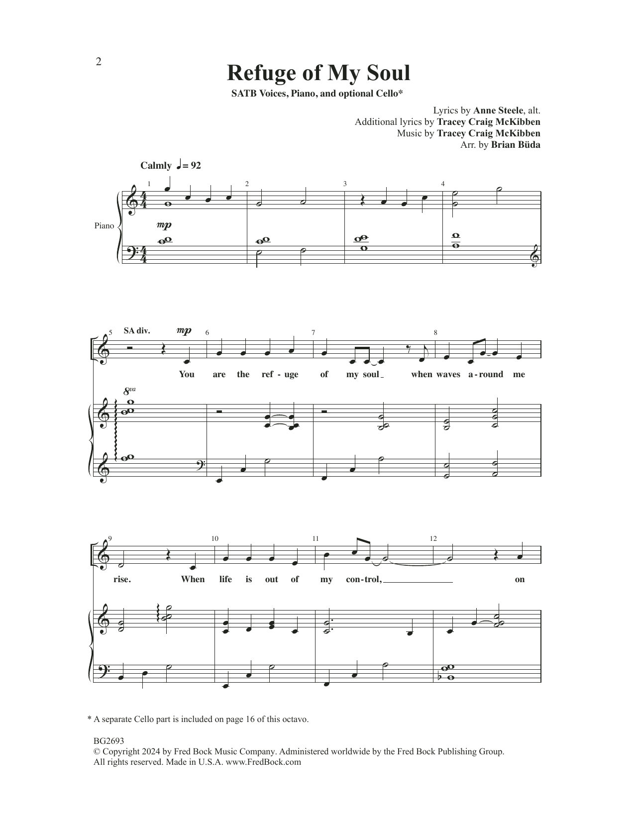 Tracey Craig McKibben Refuge Of My Soul (arr. Brian Büda) sheet music notes and chords arranged for SATB Choir