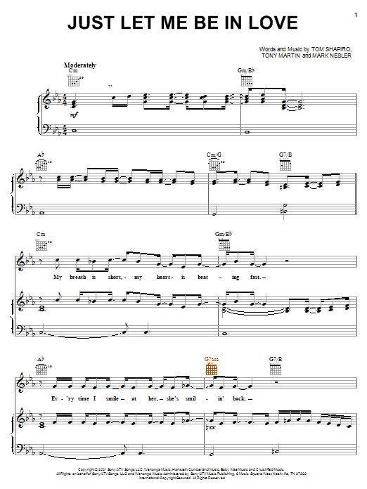 Tracy Byrd Just Let Me Be In Love sheet music notes and chords arranged for Piano, Vocal & Guitar Chords (Right-Hand Melody)