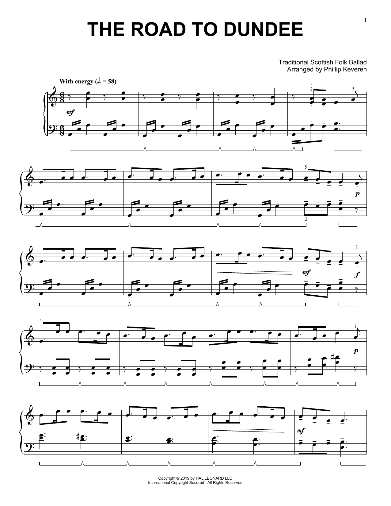 Trad. Scottish Folk Ballad The Road To Dundee (arr. Phillip Keveren) sheet music notes and chords arranged for Piano Solo