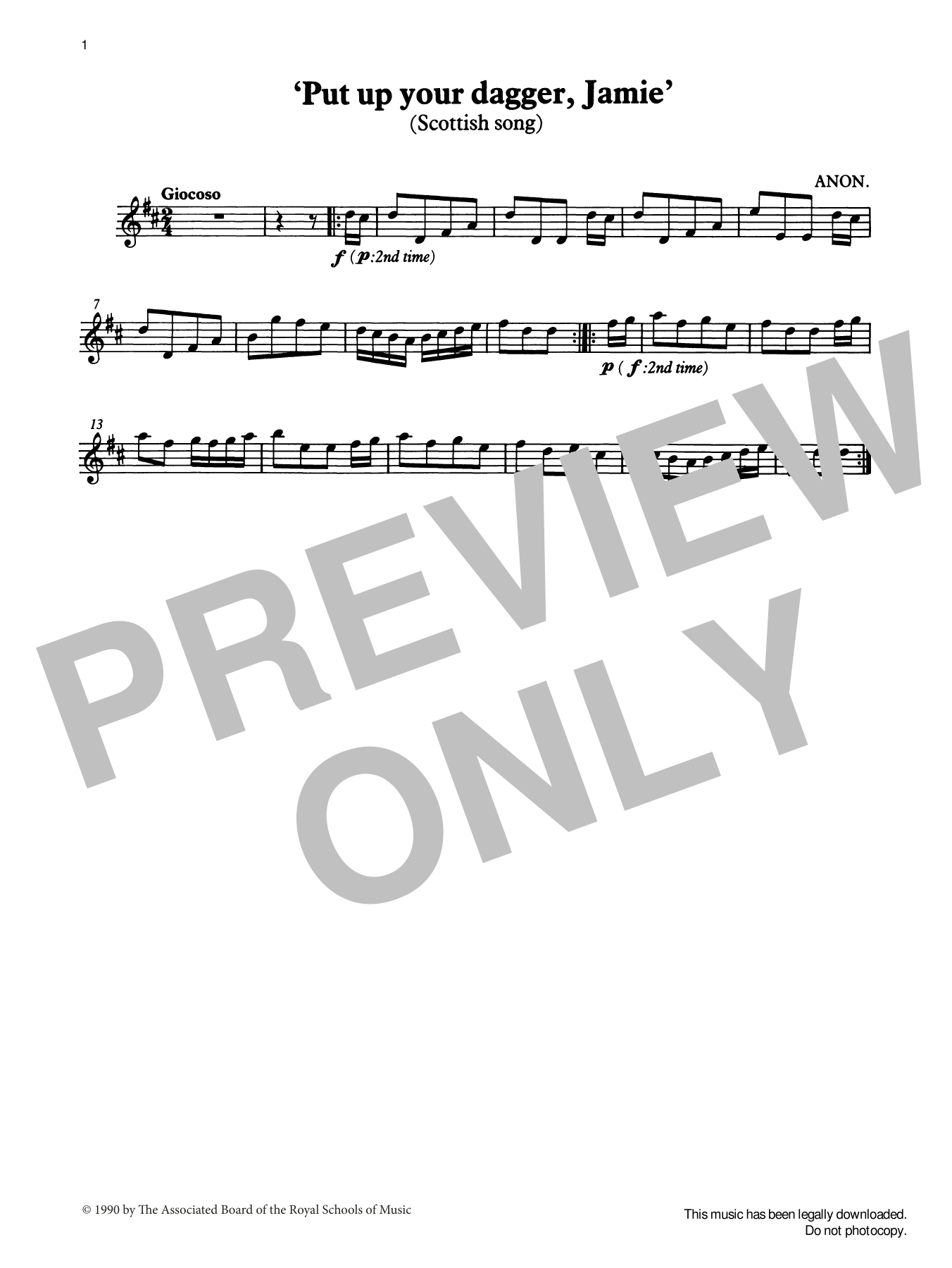 Trad. Scottish Put up your dagger, Jamie (score & part)  from Graded Music for Tuned Percussion, Book II sheet music notes and chords arranged for Percussion Solo