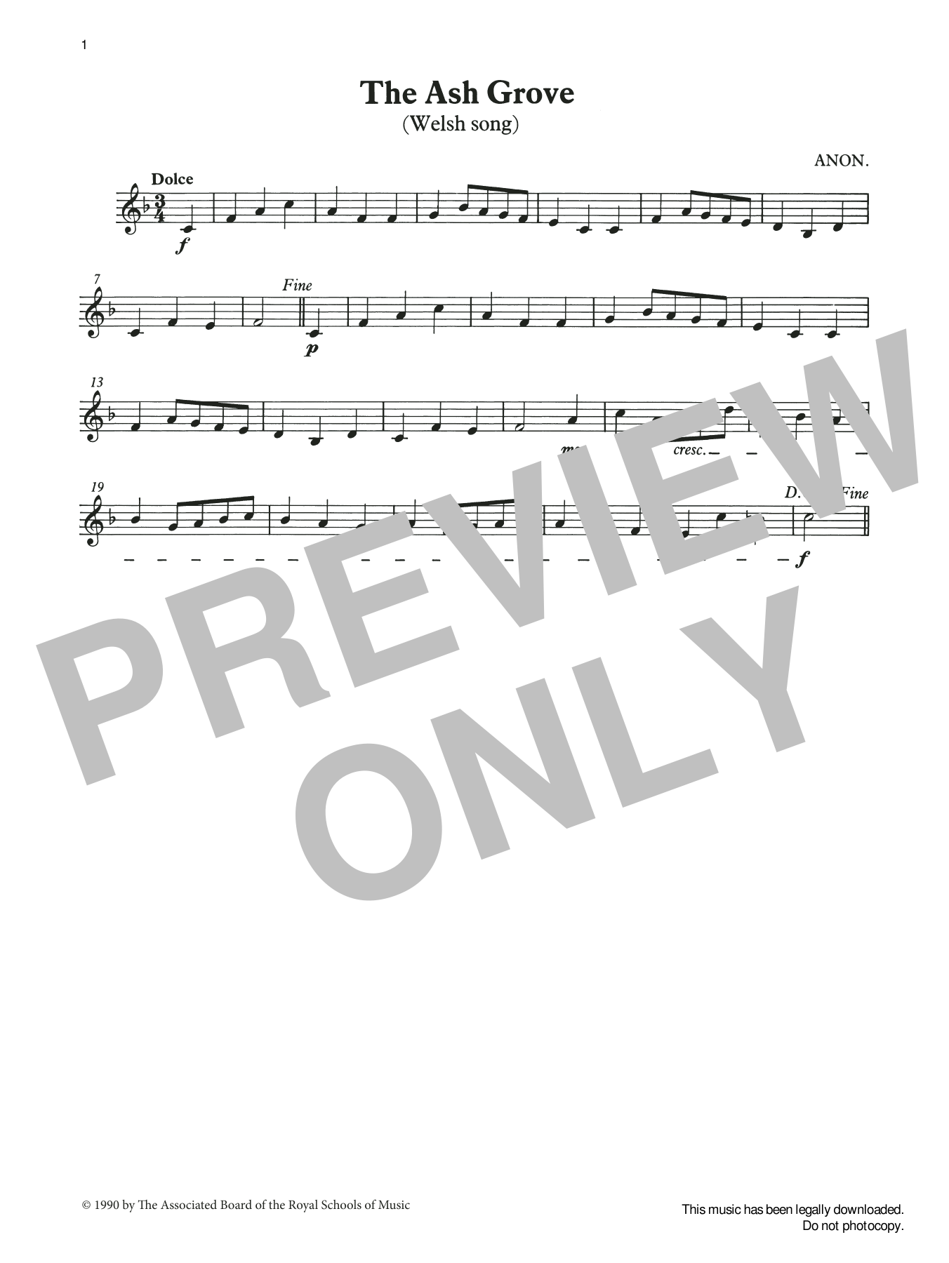 Trad. Welsh The Ash Grove from Graded Music for Tuned Percussion, Book I sheet music notes and chords arranged for Percussion Solo
