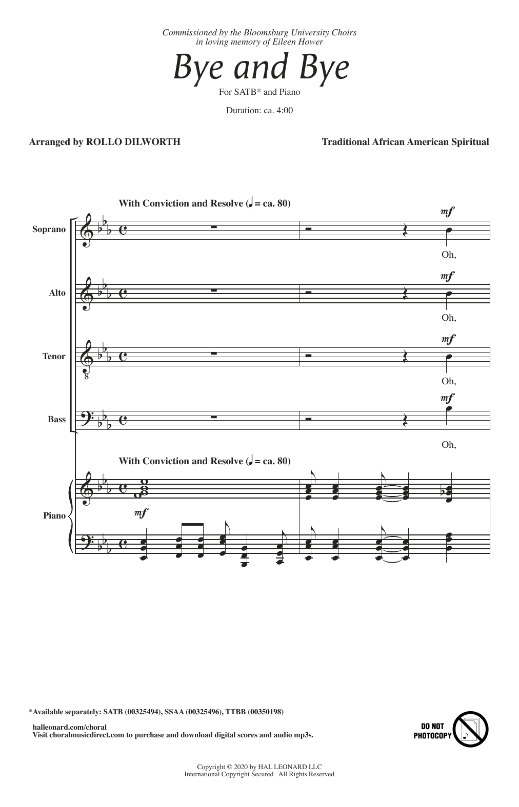 Traditional African American Spiritual Bye And Bye (arr. Rollo Dilworth) sheet music notes and chords arranged for SSAA Choir