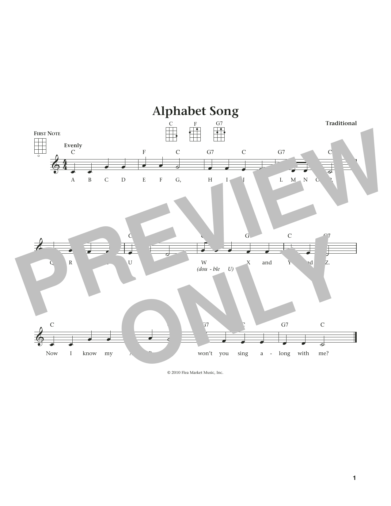 Traditional Alphabet Song (from The Daily Ukulele) (arr. Liz and Jim Beloff) sheet music notes and chords arranged for Ukulele