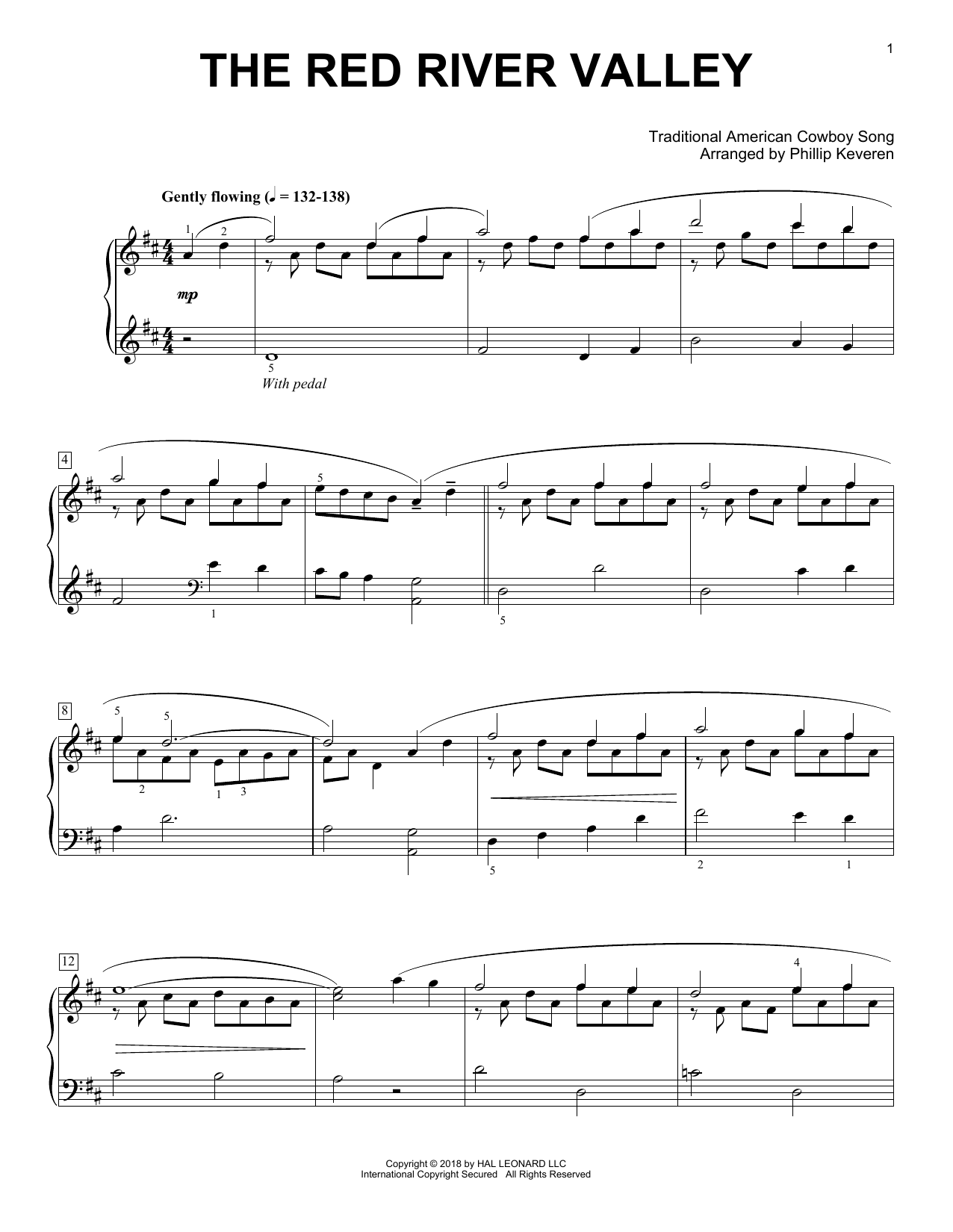 Traditional American Cowboy Song The Red River Valley [Classical version] (arr. Phillip Keveren) sheet music notes and chords arranged for Piano Solo