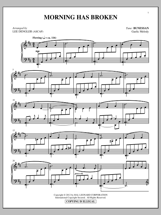 Traditional Bunessan sheet music notes and chords arranged for Piano Solo
