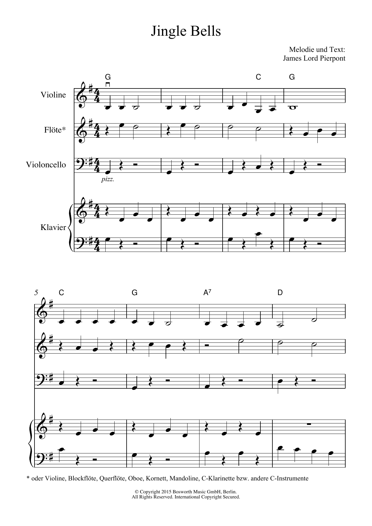 Traditional Buntes Weihnachtswunderland sheet music notes and chords arranged for Performance Ensemble