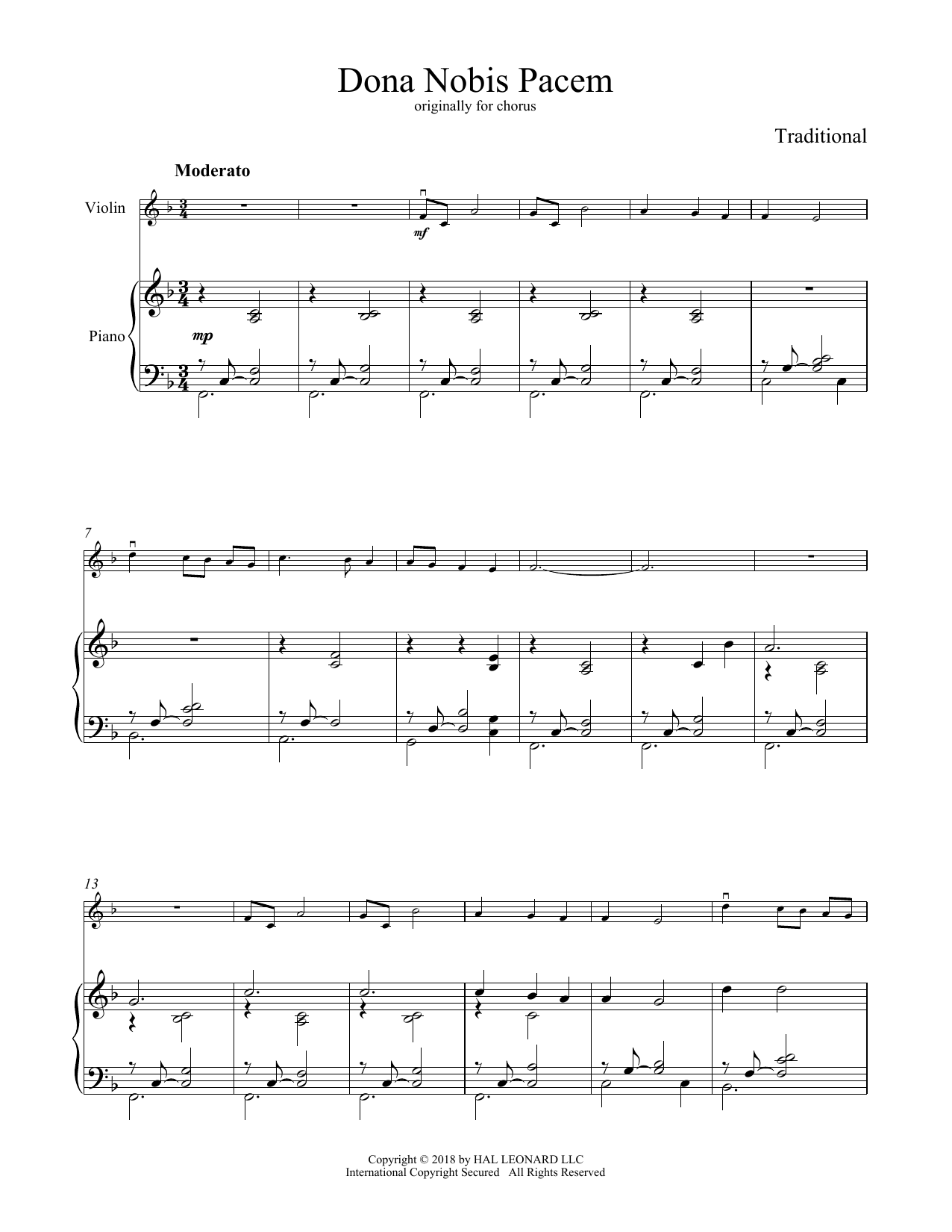 Traditional Canon Dona Nobis Pacem sheet music notes and chords arranged for Trombone Solo