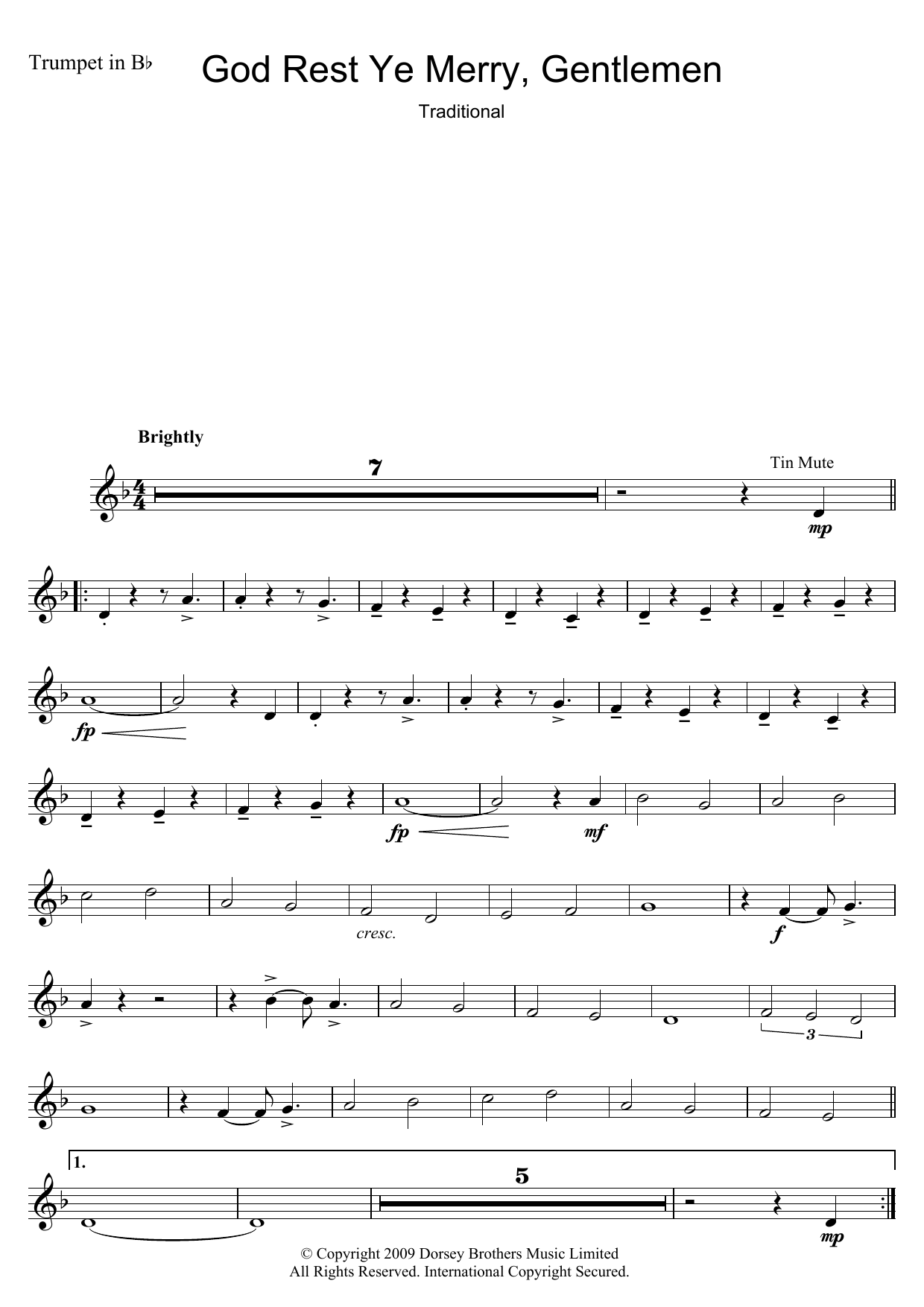 Traditional Carol God Rest Ye Merry, Gentlemen sheet music notes and chords arranged for Piano, Vocal & Guitar Chords