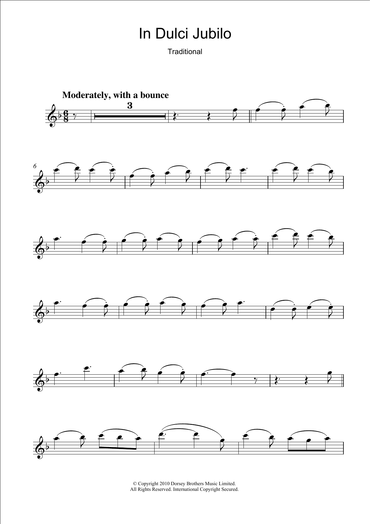 Traditional Carol In Dulci Jubilo sheet music notes and chords arranged for Violin Solo
