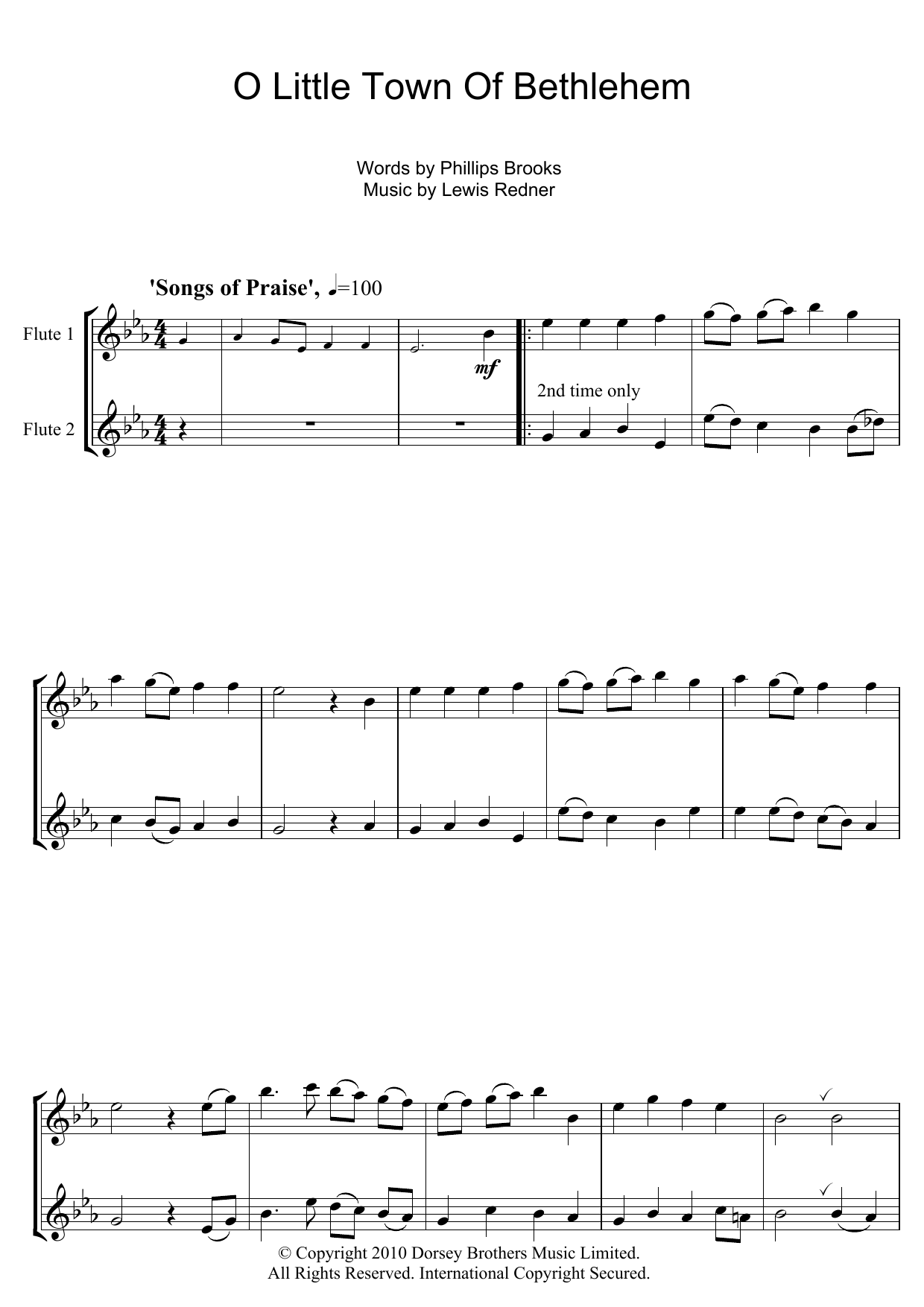 Traditional Carol O Little Town Of Bethlehem sheet music notes and chords arranged for Violin Duet