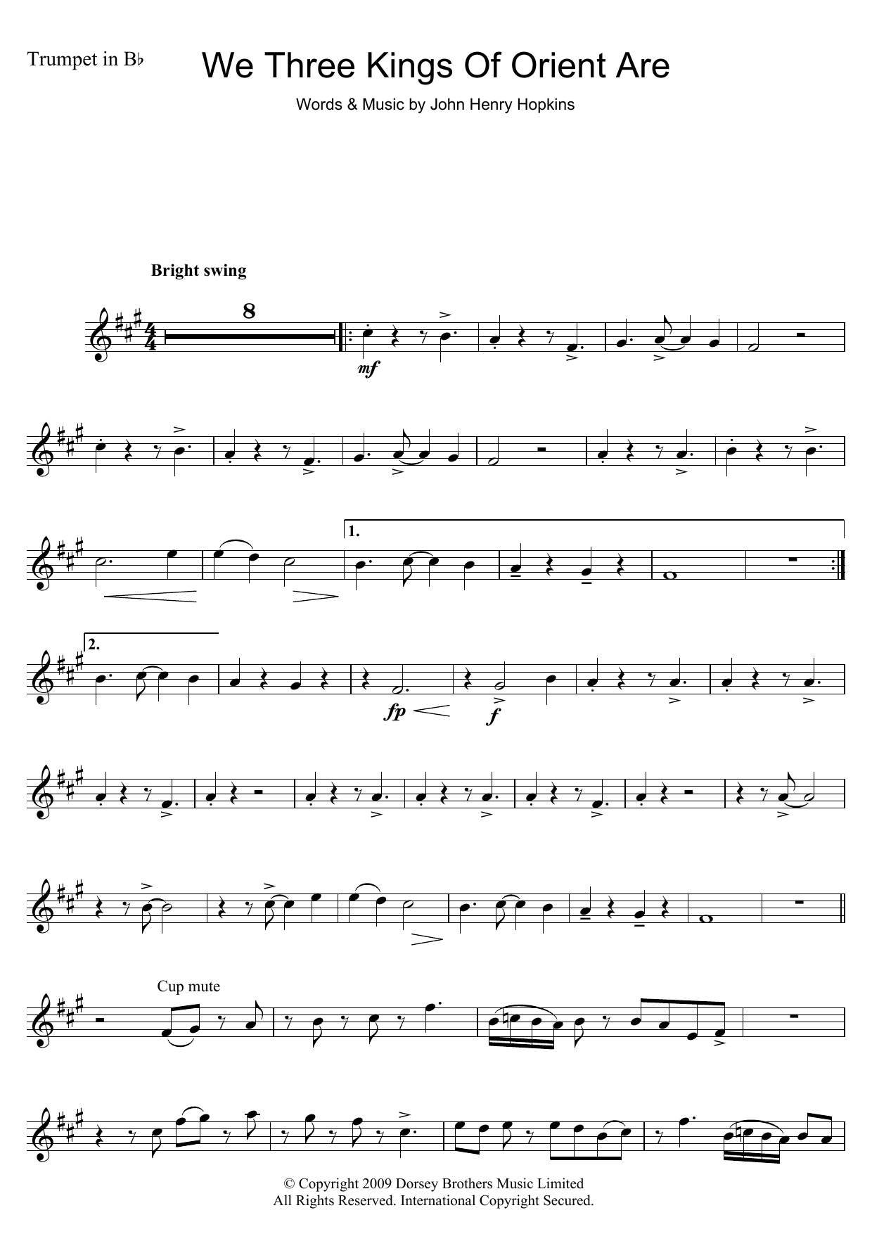 Traditional Carol We Three Kings Of Orient Are sheet music notes and chords arranged for Clarinet Solo