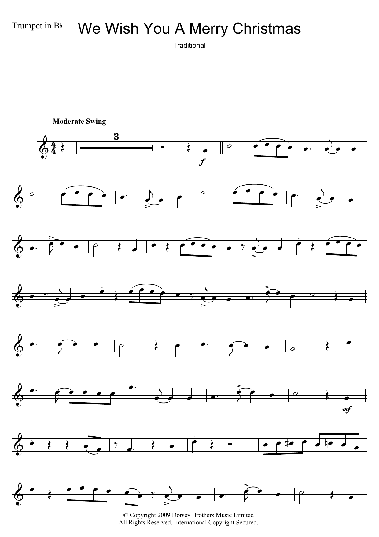Traditional Carol We Wish You A Merry Christmas sheet music notes and chords arranged for Piano Chords/Lyrics