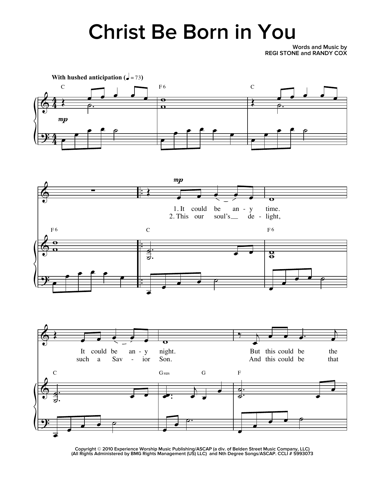 Traditional Christ Be Born In You sheet music notes and chords arranged for Piano & Vocal