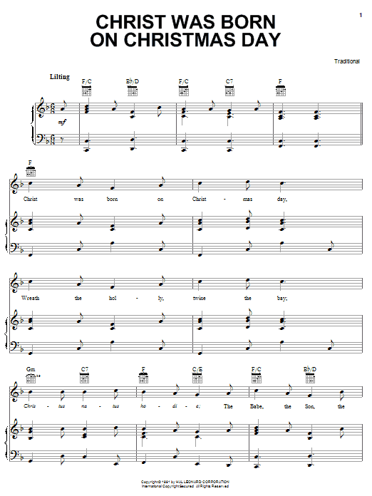 Traditional Christ Was Born On Christmas Day sheet music notes and chords arranged for Trombone Solo