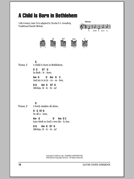 Traditional Danish Melody A Child Is Born In Bethlehem sheet music notes and chords arranged for Trombone Solo