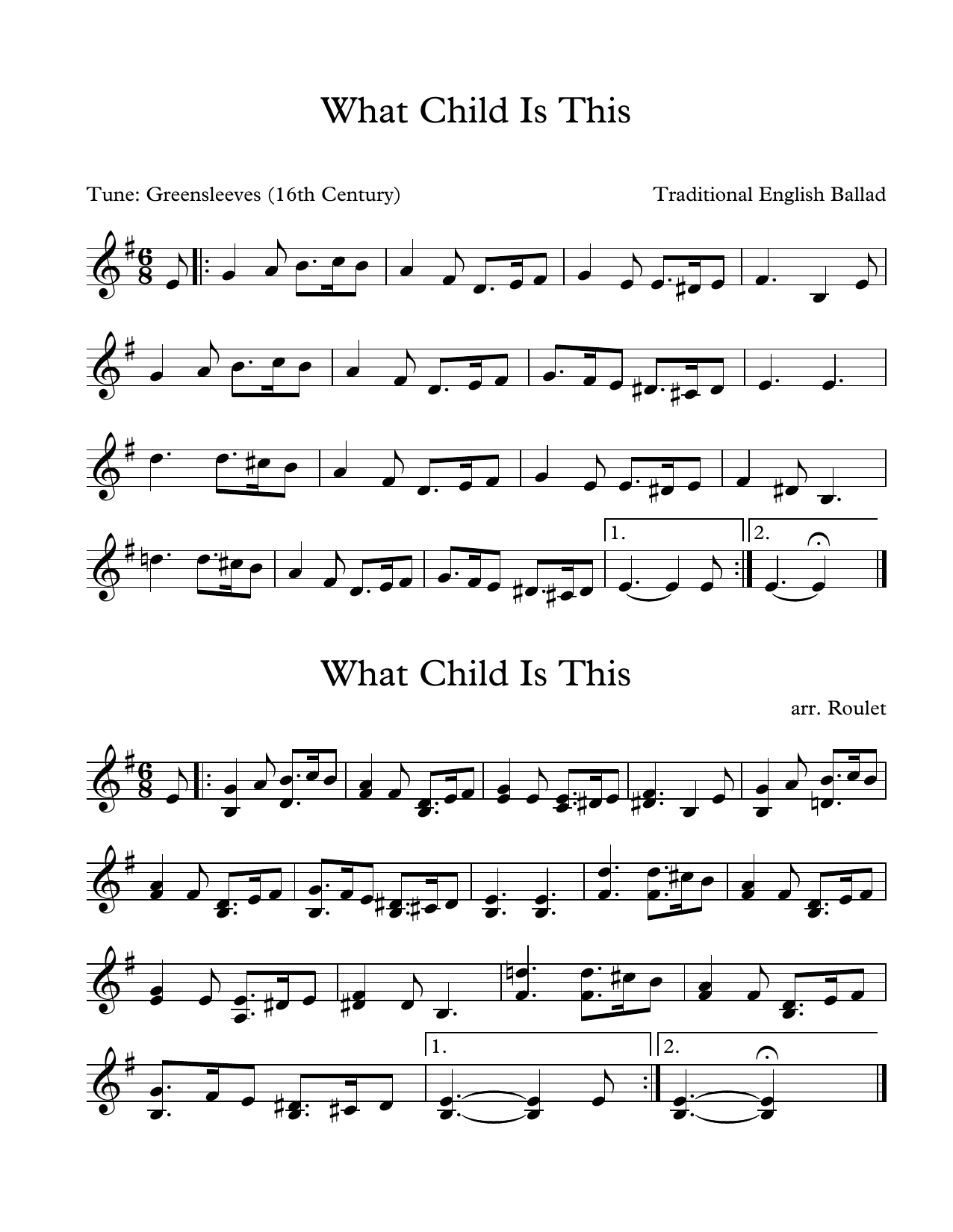 Traditional English Ballad What Child Is This (arr. Patrick Roulet) sheet music notes and chords arranged for Marimba Solo