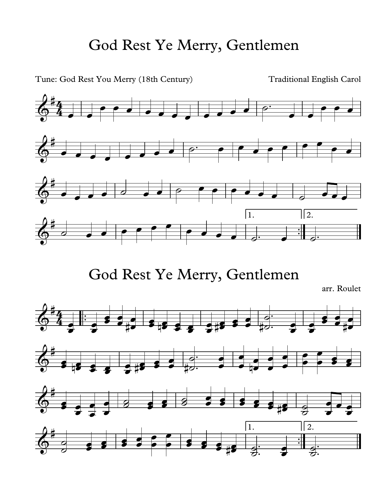 Traditional English Carol God Rest Ye Merry Gentlemen (arr. Patrick Roulet) sheet music notes and chords arranged for Marimba Solo