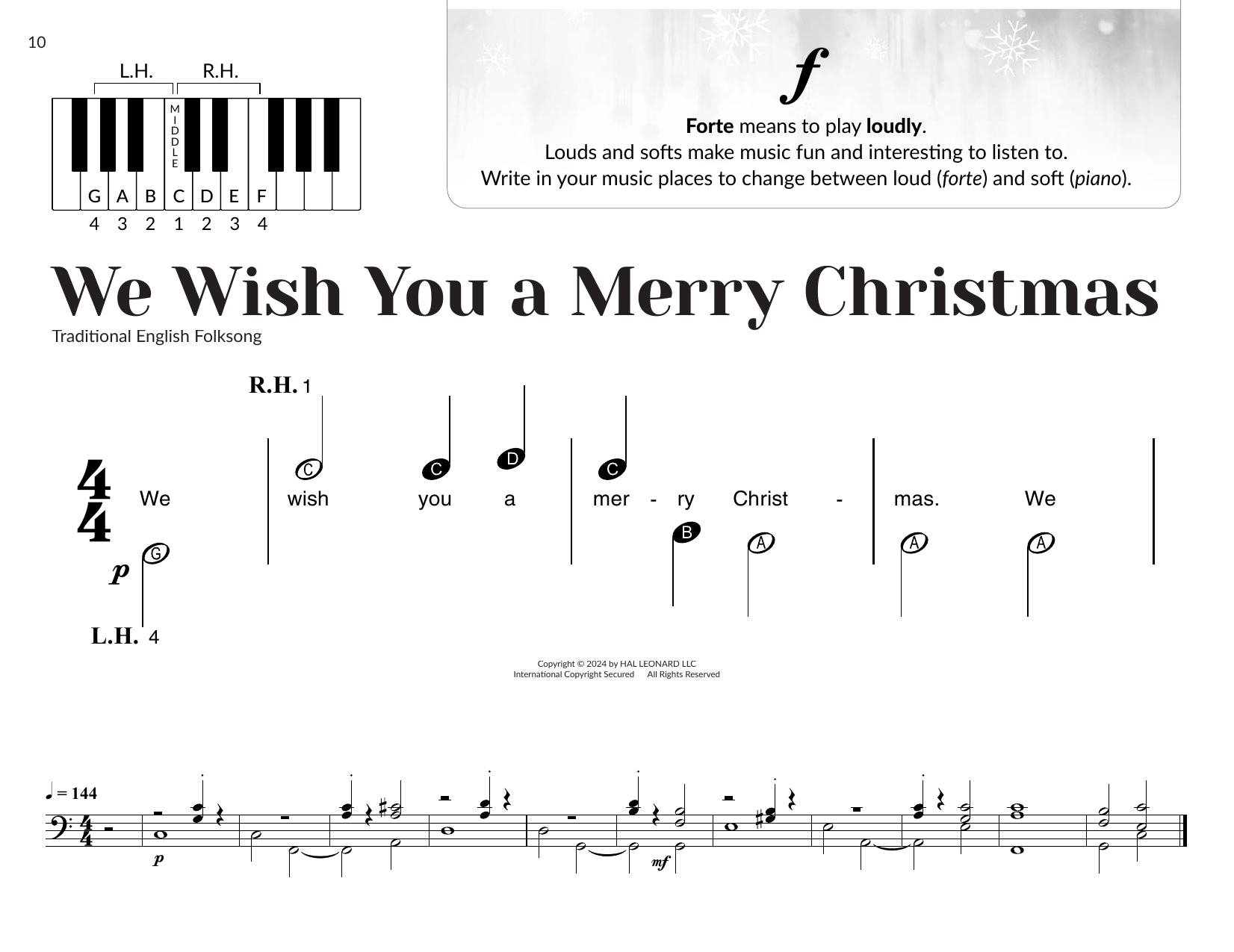 Traditional English Folksong We Wish You A Merry Christmas (arr. Brittany McCorriston) sheet music notes and chords arranged for Very Beginner Piano