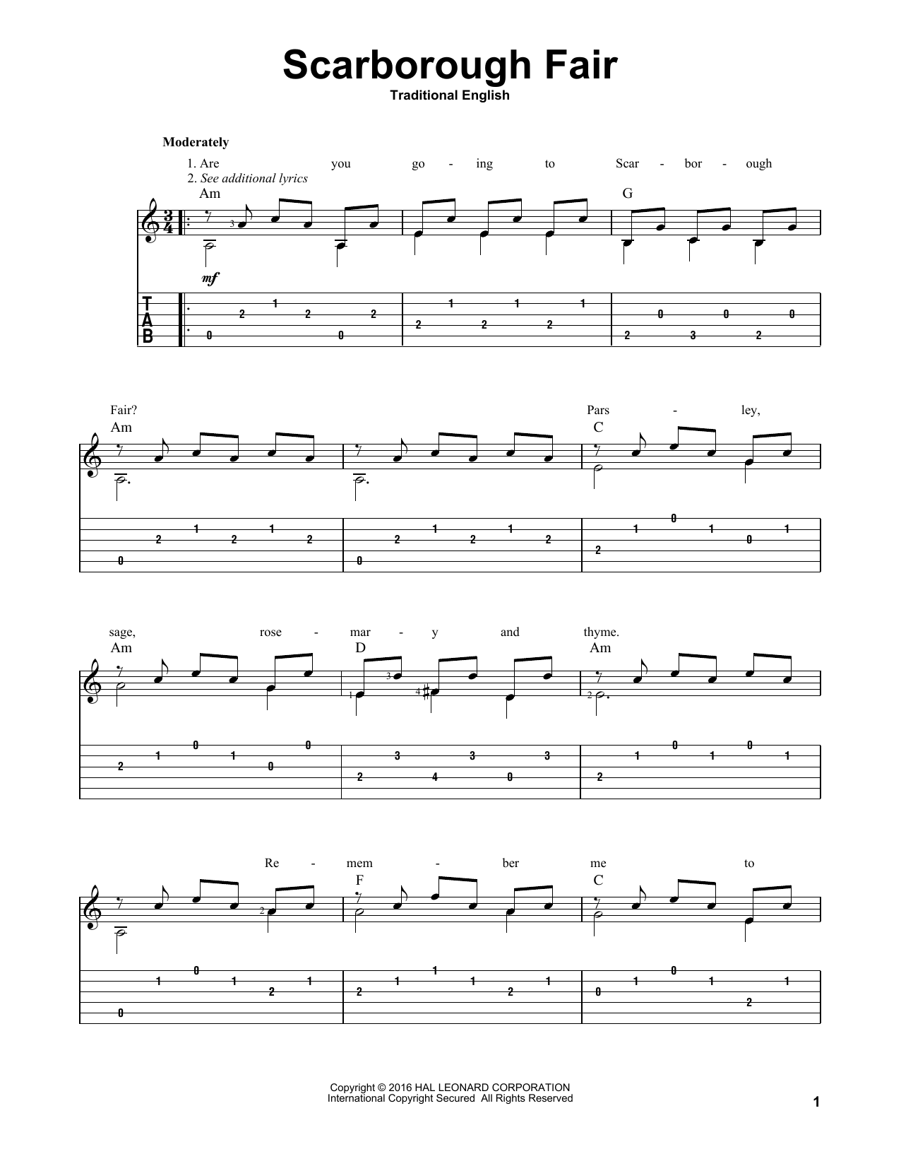 Mark Phillips Scarborough Fair sheet music notes and chords arranged for Solo Guitar