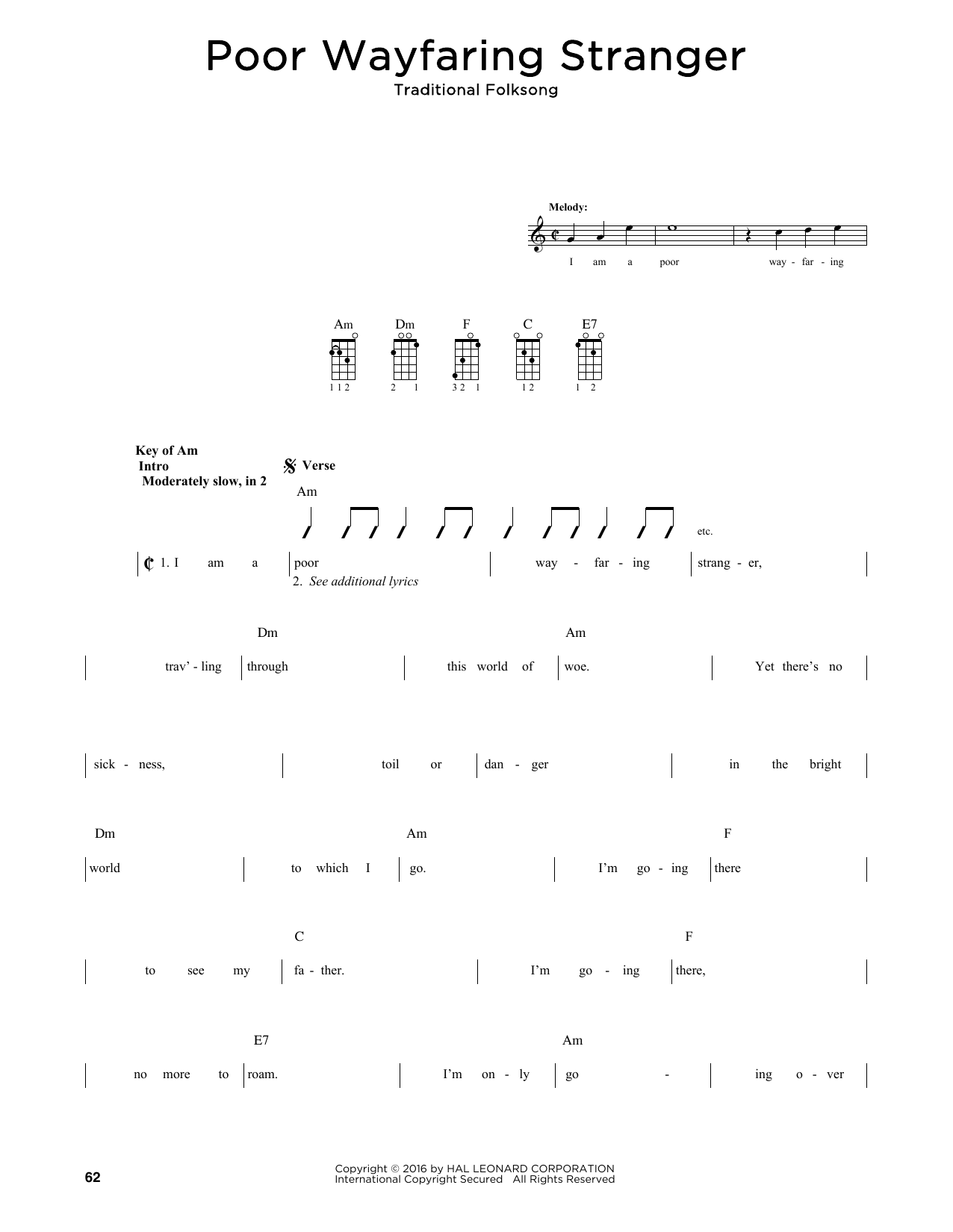 Traditional Folksong Poor Wayfaring Stranger (arr. Fred Sokolow) sheet music notes and chords arranged for Mandolin