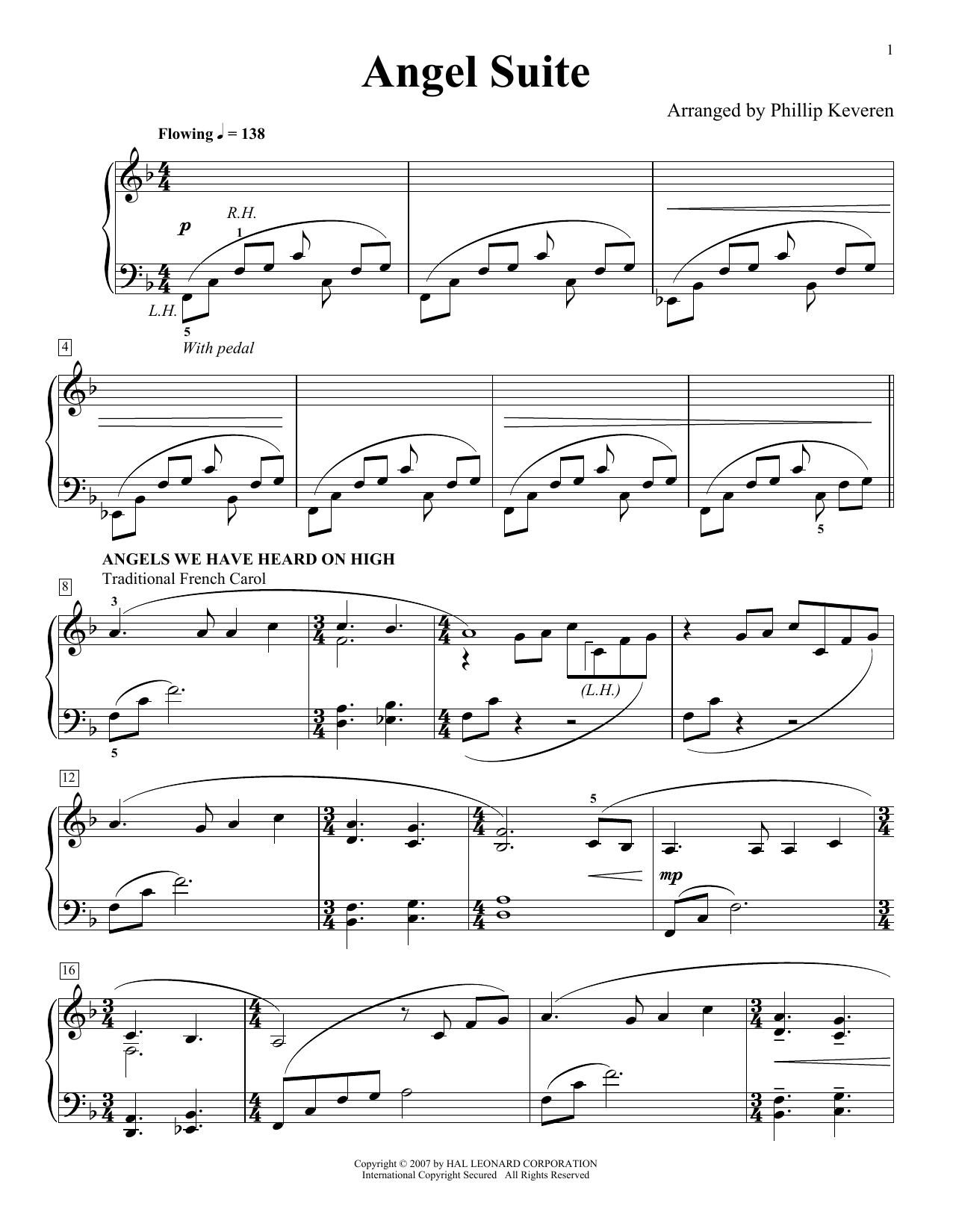 Traditional French Carol Angel Suite (arr. Phillip Keveren) sheet music notes and chords arranged for Piano Solo