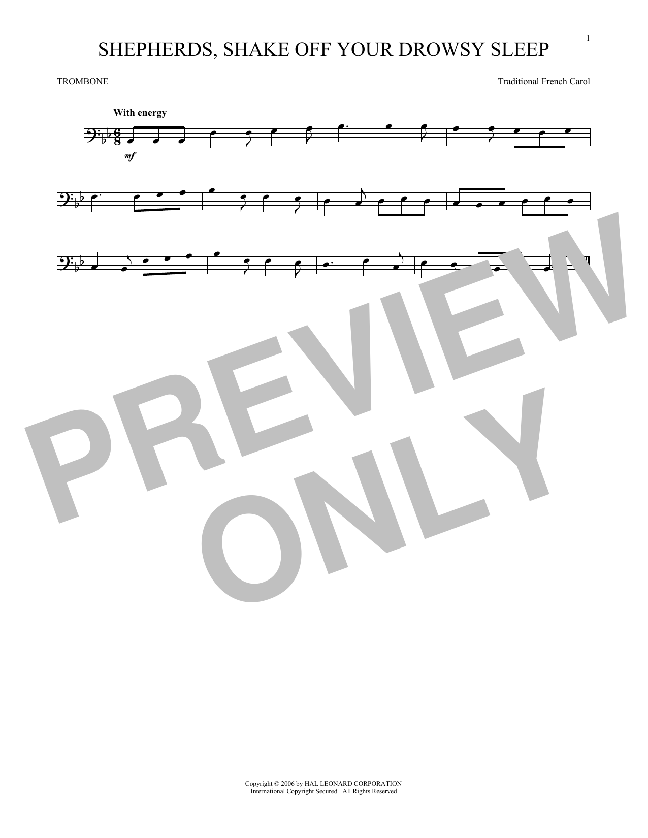 Traditional French Carol Shepherds, Shake Off Your Drowsy Sleep sheet music notes and chords arranged for Violin Solo