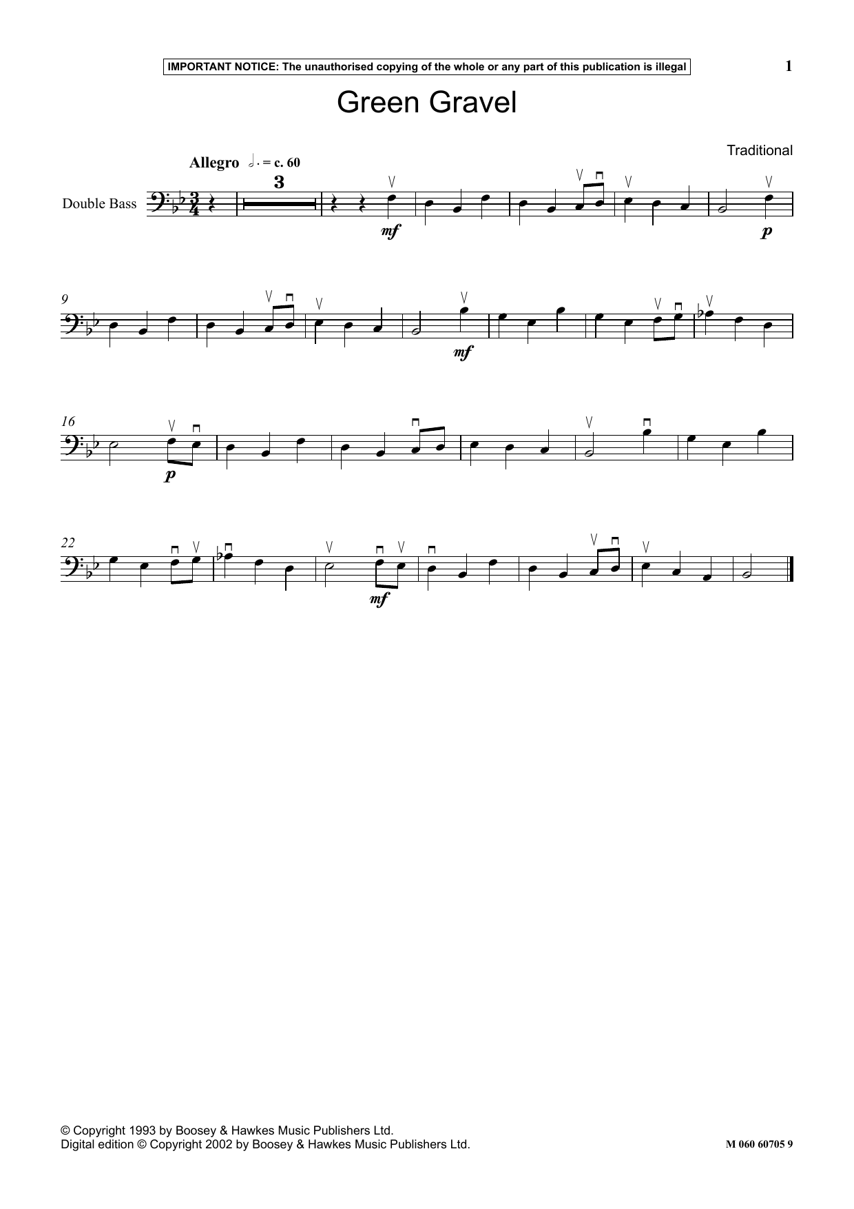 Traditional Green Gravel sheet music notes and chords arranged for Instrumental Solo