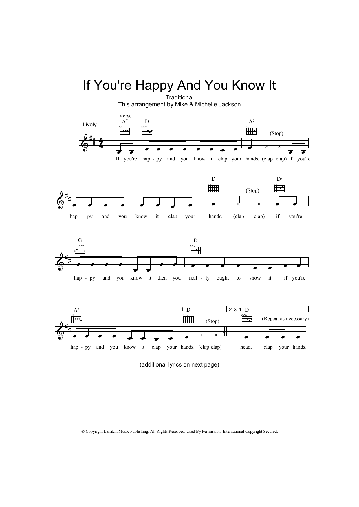 Alfred B. Smith If You're Happy And You Know It sheet music notes and chords arranged for Lead Sheet / Fake Book