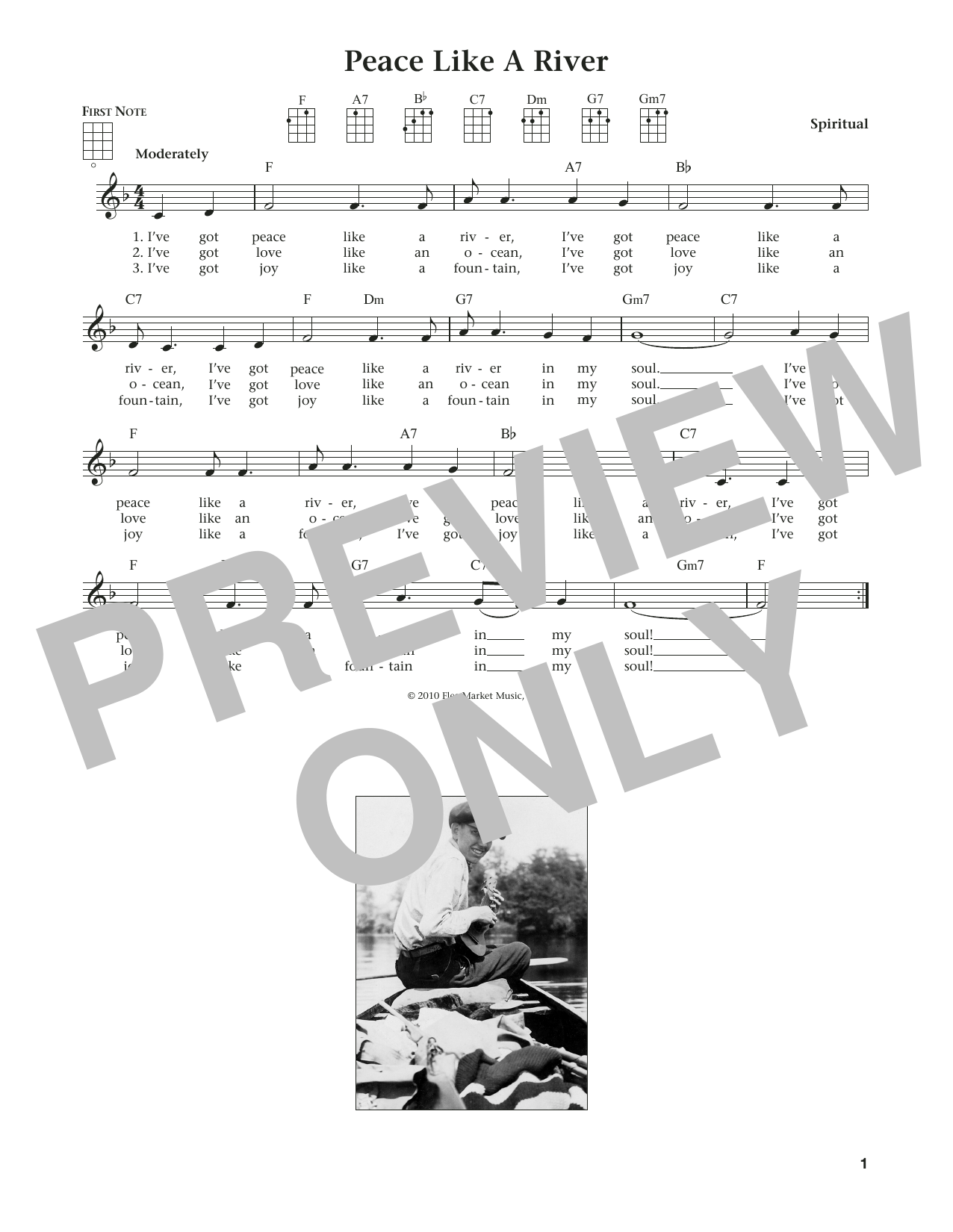 Traditional I've Got Peace Like A River (from The Daily Ukulele) (arr. Liz and Jim Beloff) sheet music notes and chords arranged for Ukulele