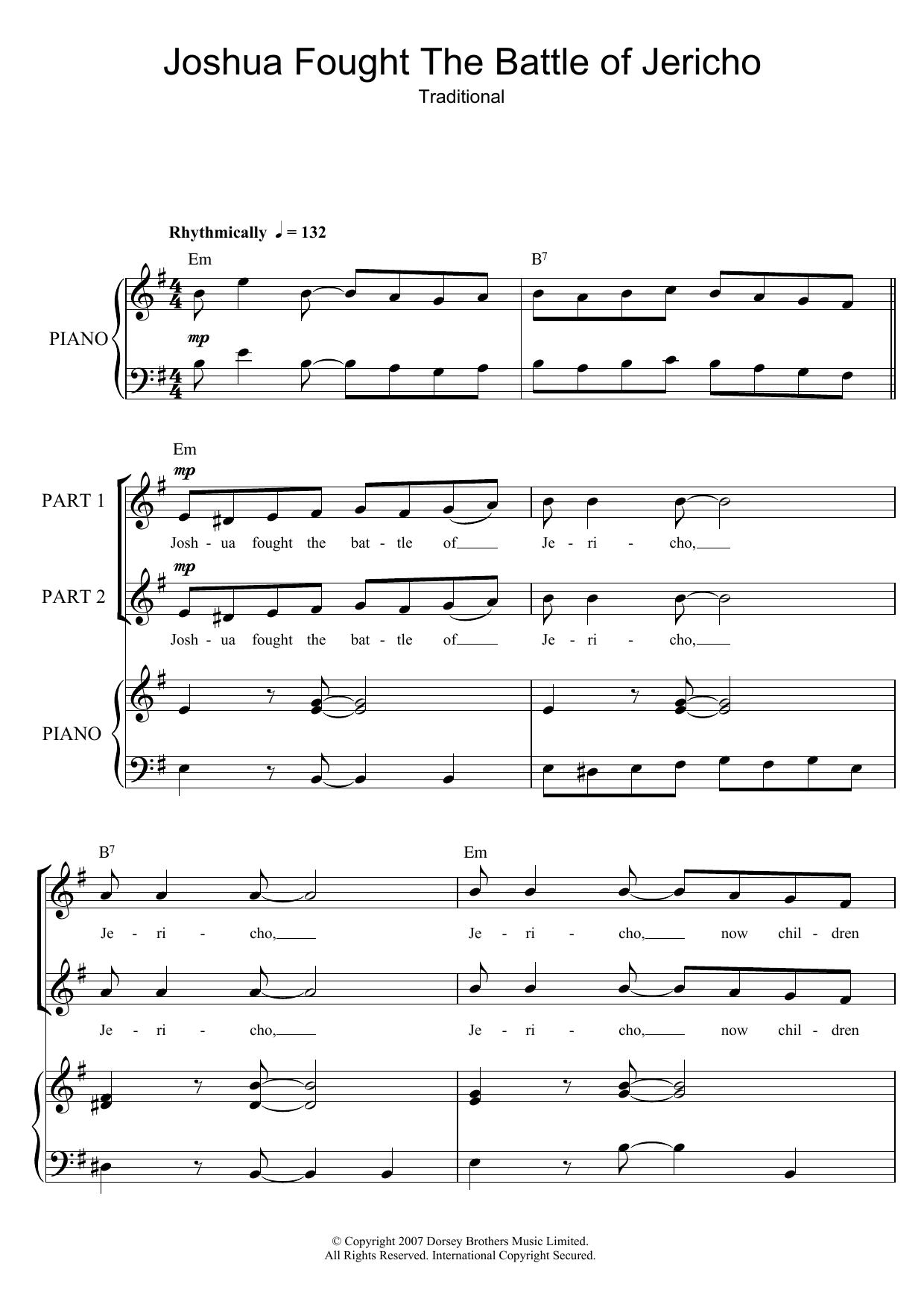Traditional Joshua Fit De Battle Of Jericho (arr. Rick Hein) sheet music notes and chords arranged for Choir