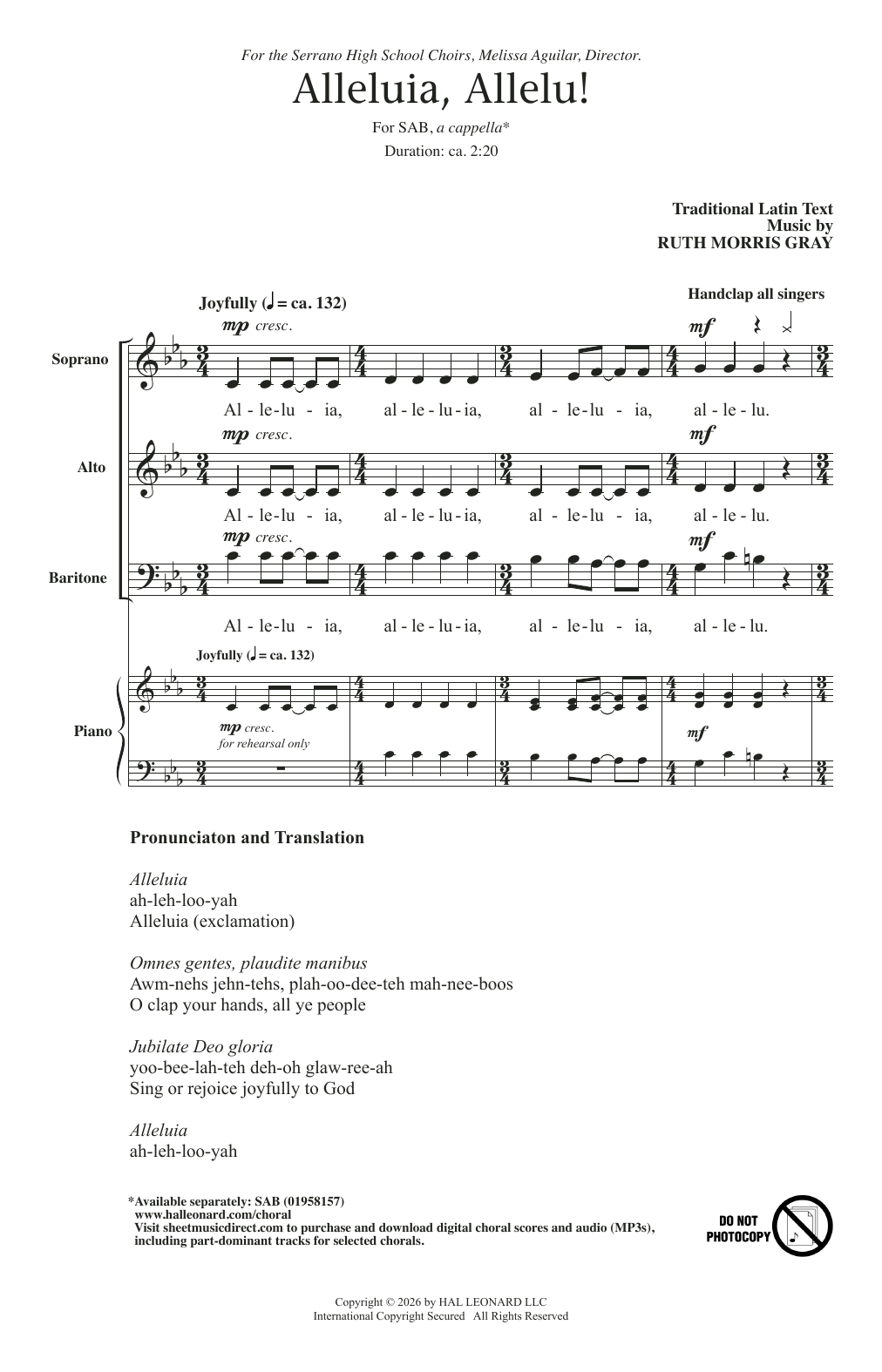 Traditional Latin Text Alleluia, Allelu! sheet music notes and chords arranged for SAB Choir