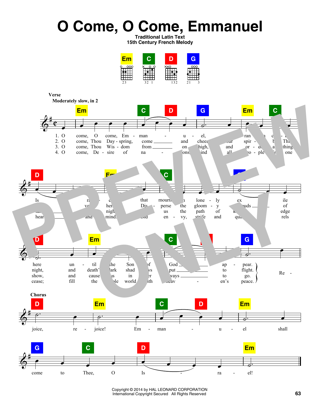 Traditional Latin Text O Come, O Come, Emmanuel sheet music notes and chords arranged for ChordBuddy