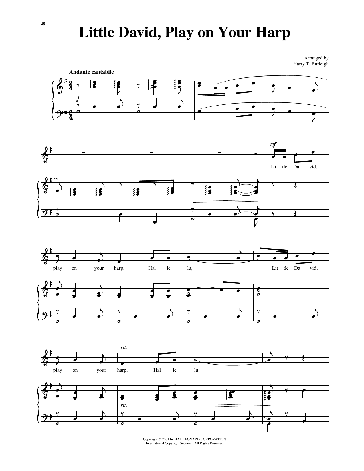 Traditional Little David, Play On Your Harp (arr. Richard Walters) (High Voice) sheet music notes and chords arranged for Piano & Vocal