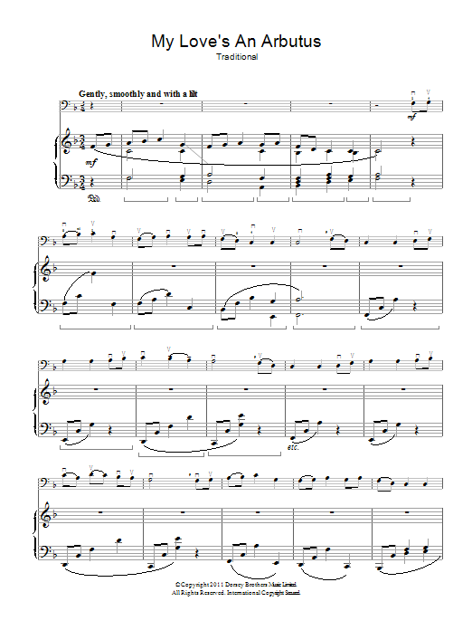 Traditional My Love's An Arbutus sheet music notes and chords arranged for Cello Solo