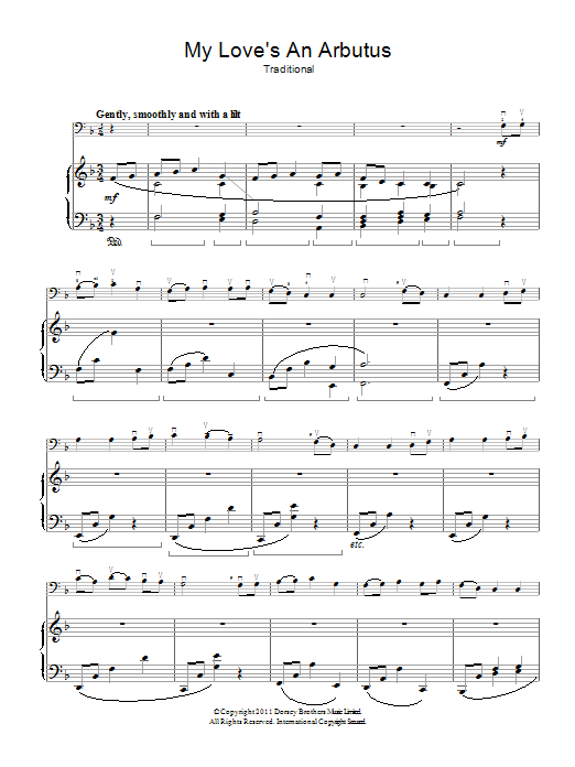 Traditional My Love's An Arbutus sheet music notes and chords arranged for Violin Solo